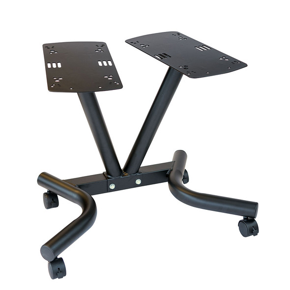 Adjustable Dumbbell Stand with Locking Caster Wheels