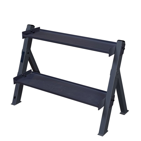 Body Solid 2-Tier Adjustable Shelf Dumbbell and Kettlebell Rack