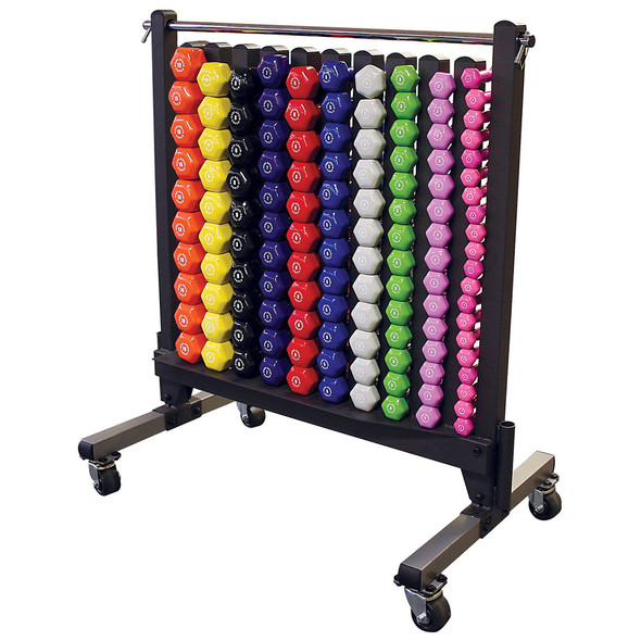 Body-Solid 50 Pair Neoprene Dumbbell Package with Rack