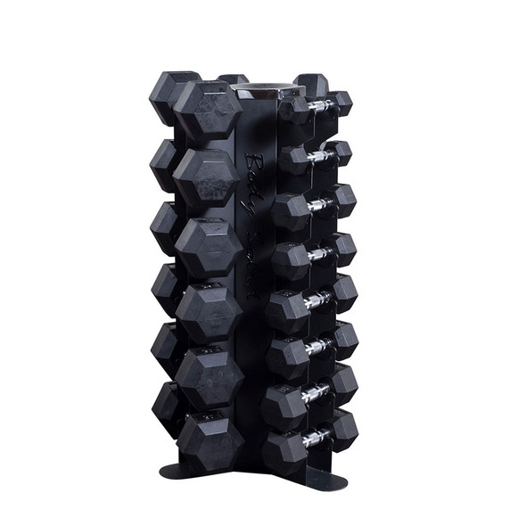 Body-Solid 3-Side Vertical Dumbbell Rack for 5-50 lb. Hex Dumbbell Sets