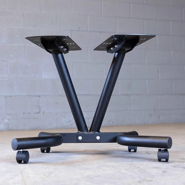 Adjustable Dumbbell Stand with Locking Caster Wheels